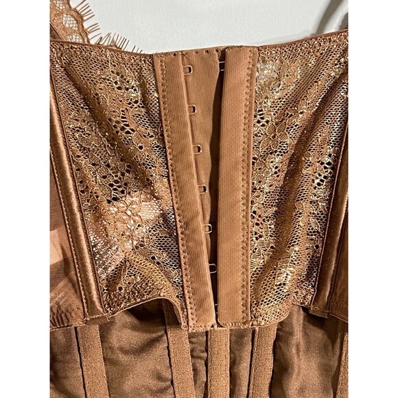 Victoria's Secret Very Sexy Caramel Kiss Corset S Bustier Brown Unlined Boned - Picture 5 of 10